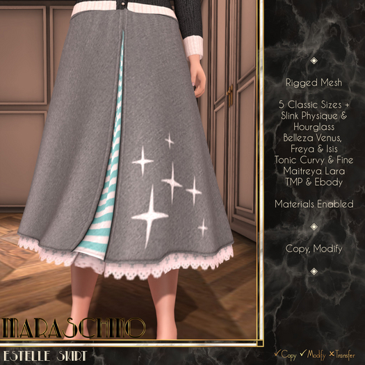 Maraschino - Estelle Skirt - Grey & Teal