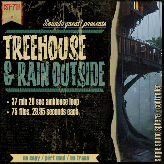 Sounds Great! Single Controller - Treehouse With Rain Outside