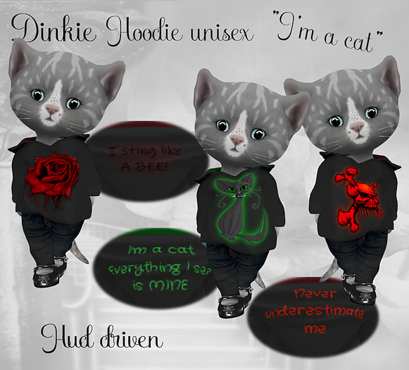 GOTH HOODIE "I'm a cat"