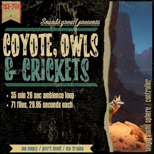 Sounds Great! Single Controller - Coyote Owls & Crickets