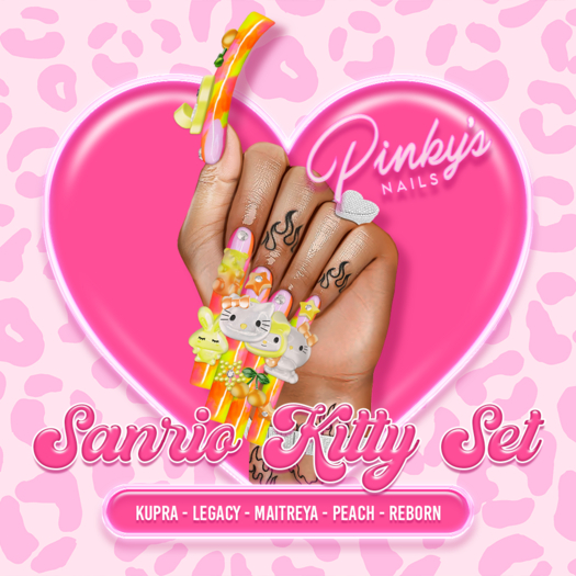 !! Pinky's Nails !! Sanrio Kitty Set ' Square [Oranges]