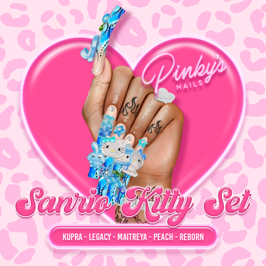 !! Pinky's Nails !! Sanrio Kitty Set ' Square [Blues]