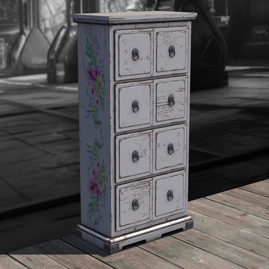{Unflat Stuff} Flowered cabinet 1