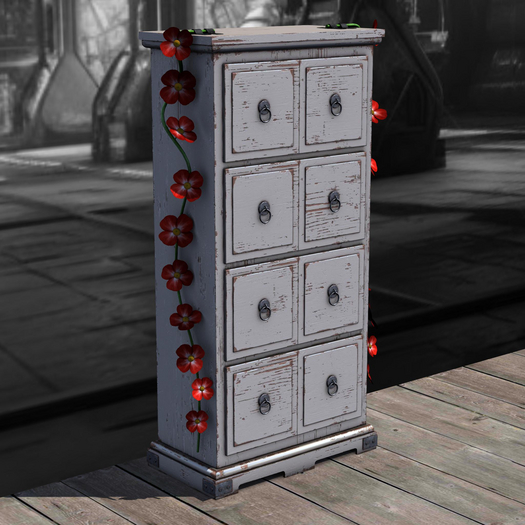 {Unflat Stuff} Flowered cabinet 2