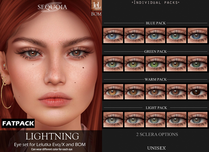 FTP::Sequoia::Lightning eyes (Lelutka Evo/X & BOM)