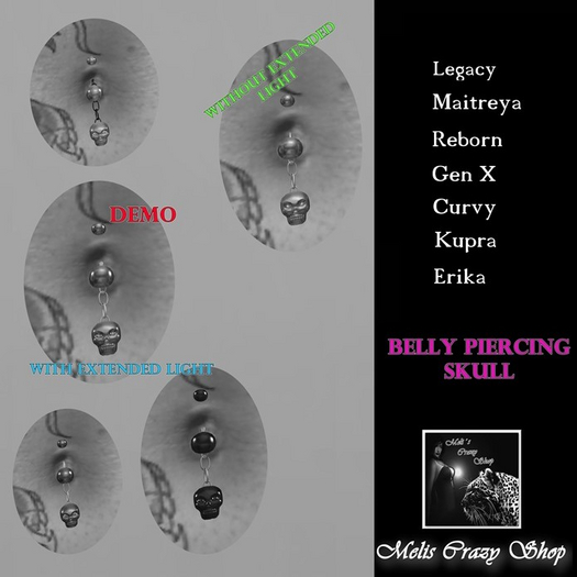 DEMO Skull Belly Piercing