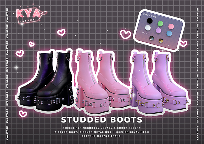 -KYA store- Studded Boots