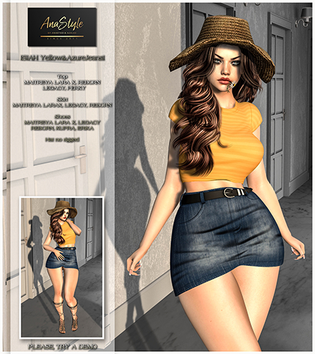 Anastyle - Isiah Yellow&Azure Jeans1 Outfit (WEAR)*