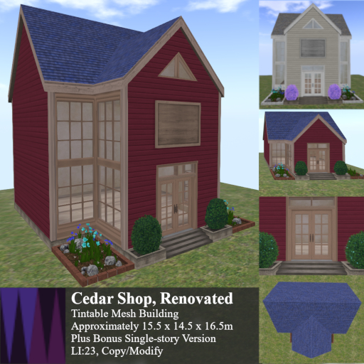 ~WM~ Cedar Shop Store Mesh Building Cabin, Copy/Modify