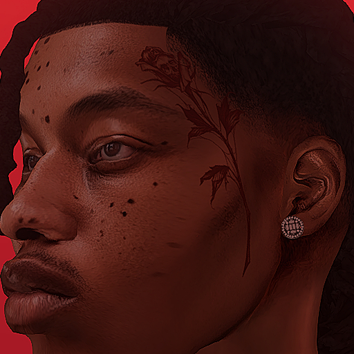 OdellHead DEAD ROSE LEFT FACE TATTOO