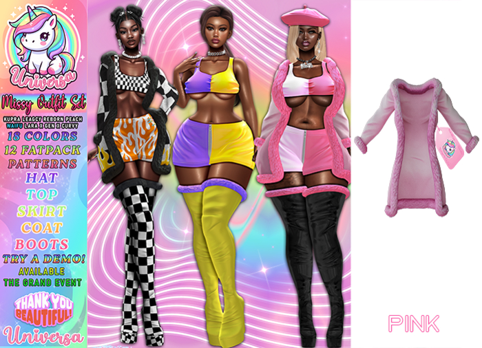 #UNIVERSA Missy Coat - Pink - Gen X Curvy - Kupra - Lara X - Legacy - Peach - Reborn - Waifu