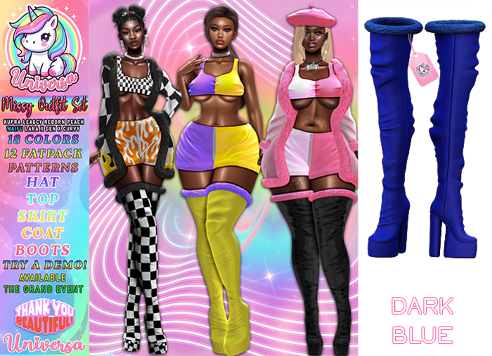 #UNIVERSA Missy Platforms - Dark Blue - Gen X Curvy - Kupra - Lara X - Legacy - Peach - Reborn - Waifu
