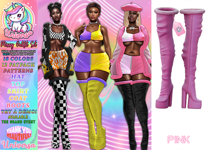 #UNIVERSA Missy Platforms - Pink - Gen X Curvy - Kupra - Lara X - Legacy - Peach - Reborn - Waifu