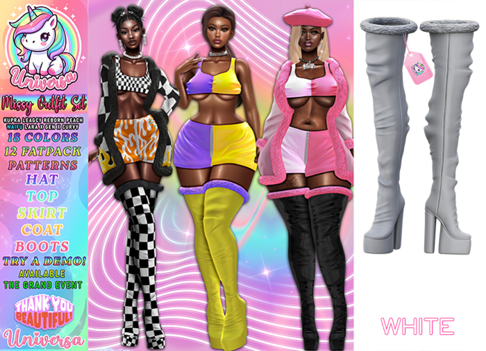 #UNIVERSA Missy Platforms - White - Gen X Curvy - Kupra - Lara X - Legacy - Peach - Reborn - Waifu