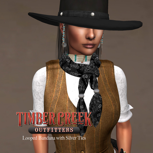 [Timber Creek] Knotted Scarf-Bandana Black