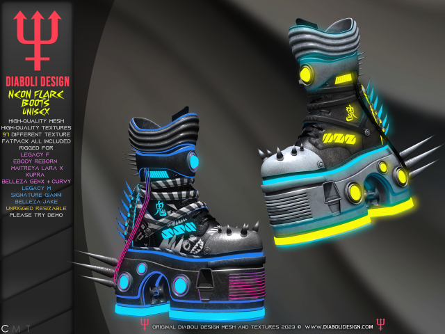 DEMO - DIABOLI DESIGN - NEONFLARE BOOTS UNISEX