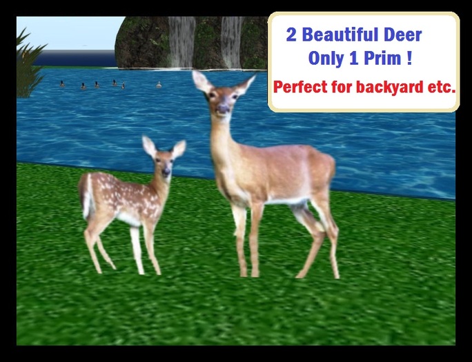 Doe and Fawn / Only 1 prim !