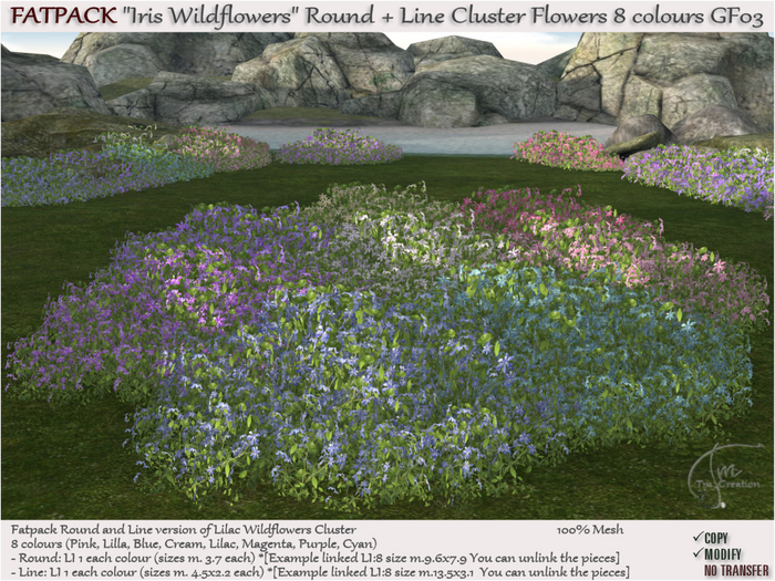  Wildflowers Iris Cluster FATPACK Line Round 8 colours GF03