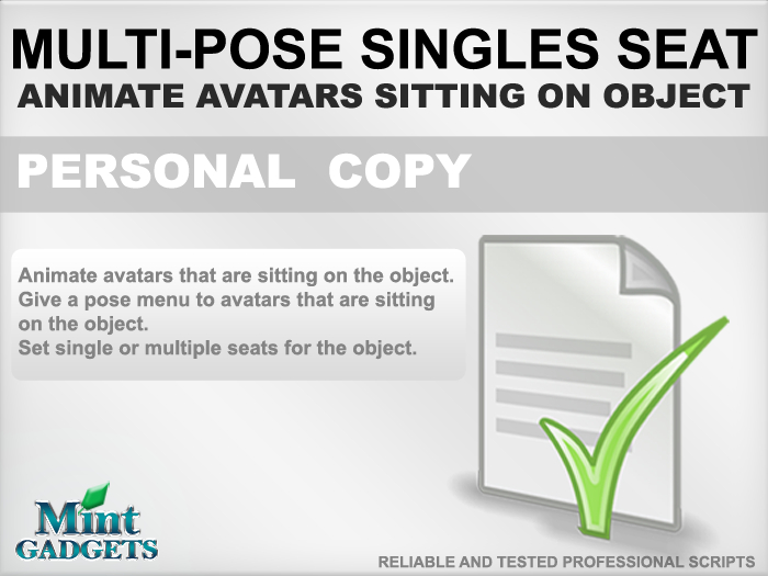 Multi-Pose Singles Seat Script /Personal
