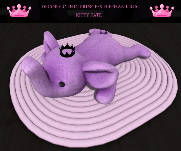 {KK} Gothic Princess Nursery Elephant Rug ♥ Kitty Kate ♥ Nursery Rug ♥ 