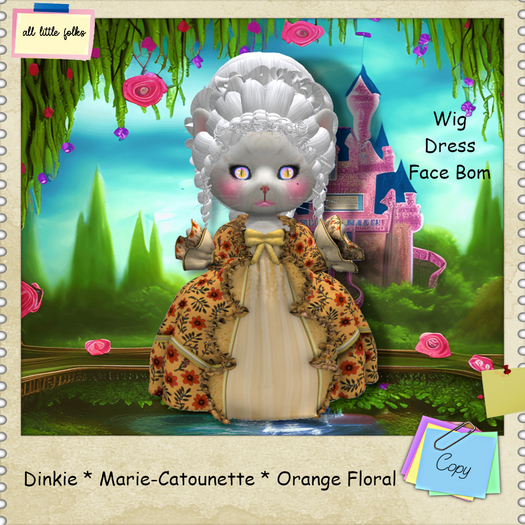 Dinkie Marie-Catounette Orange Floral ...