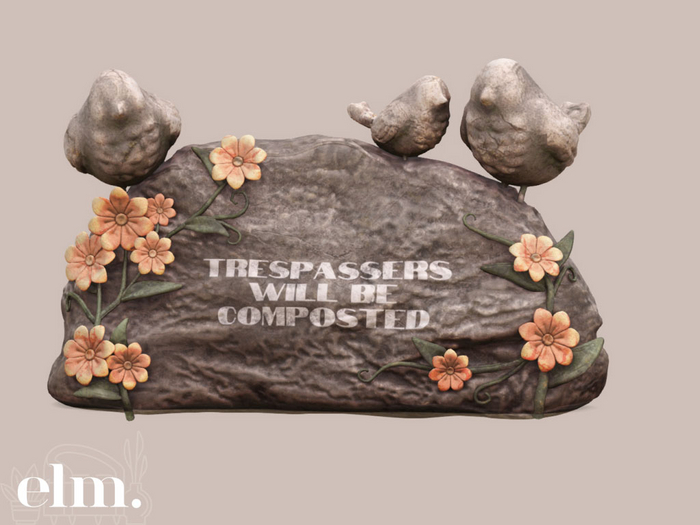 Elm. Birdie Garden Sign