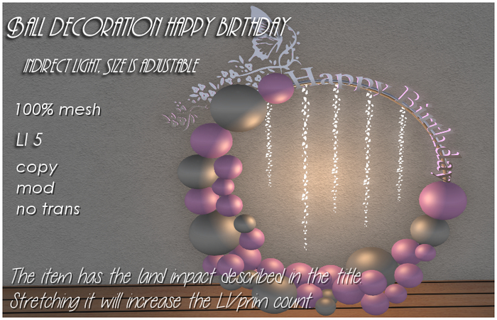 Ball decoration happy birthday