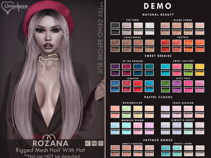 {Limerence} DEMO Rozana hair-Fatpack