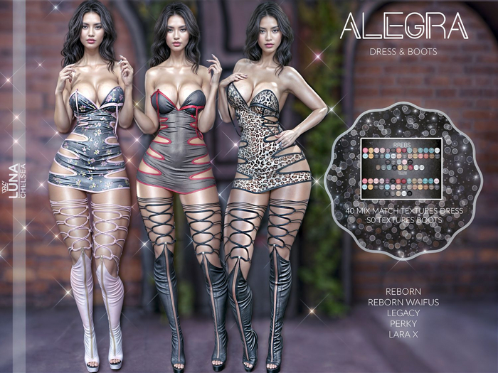 ❤️, Alegra  Dress and Thigh High Strappy Boots Outfit, 70 Mix and Match textures