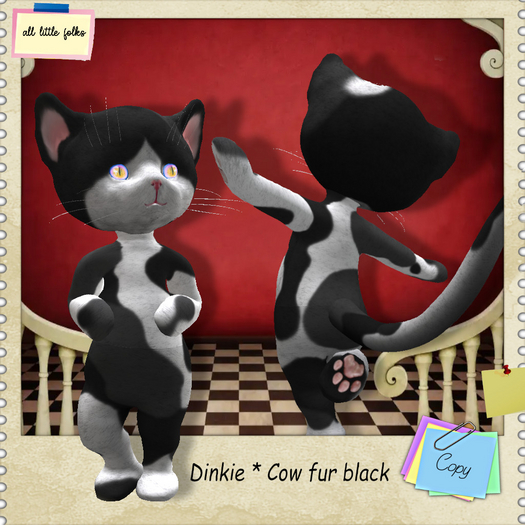 Dinkie cow cat black fur ...