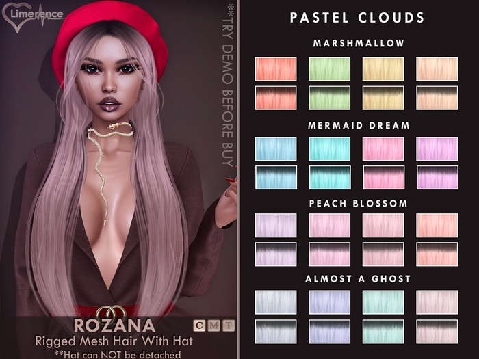 {Limerence} Rozana hair-Pastel clouds