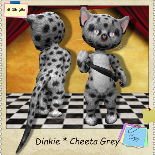 Dinkie cheeta grey fur ...