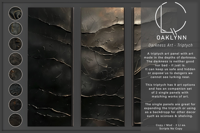 Oaklynn Darkness Art - Triptych