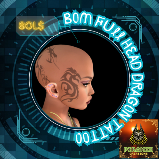 [PCS]008-BOM Full Head Dragon Tattoo