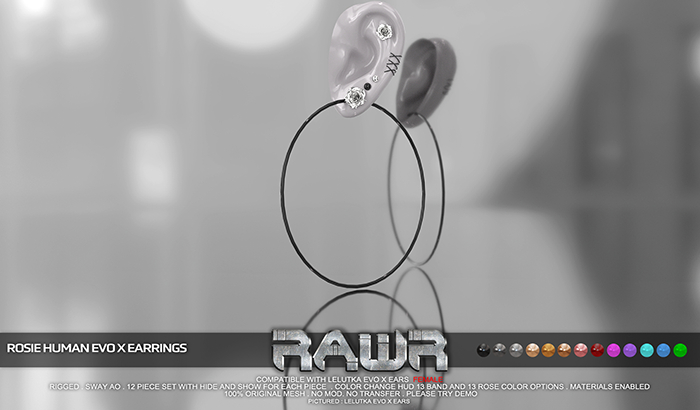 RAWR! Rosie HUMAN FEMALE EvoX Earrings (add me)