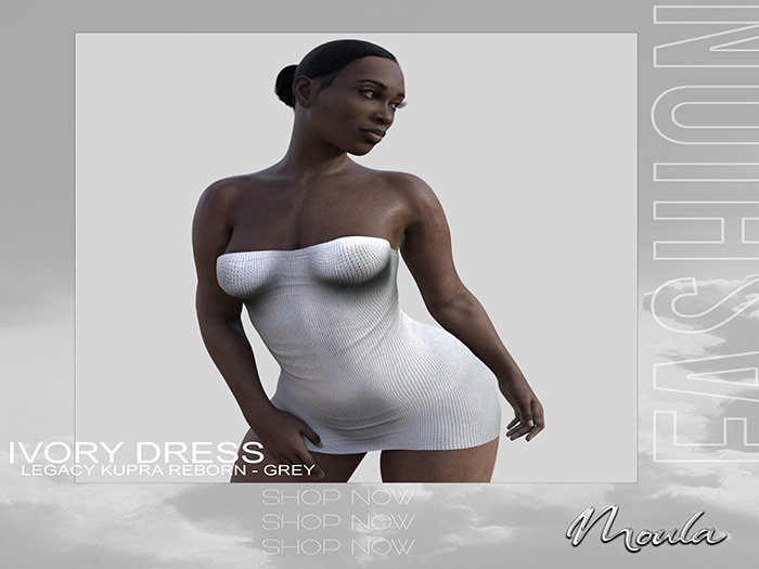 Moula. Ivory Bodycon Dress - *Grey*