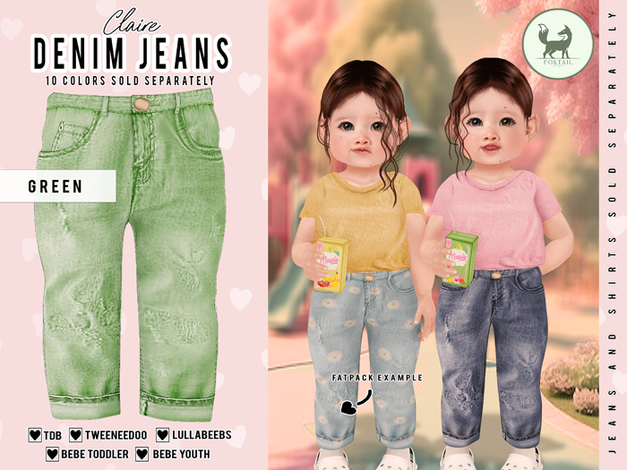 (FT) claire jeans: green