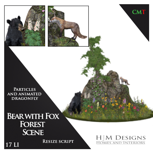 Bear with Fox Forest Scene