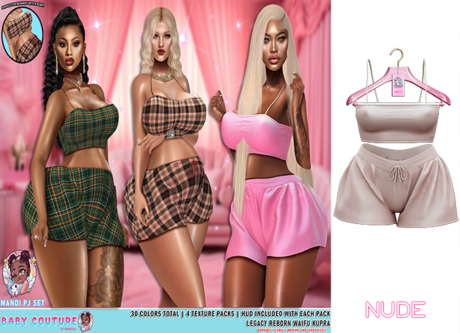 Second Life Marketplace - #BABYCOUTURE Mandi PJ Set - Nude - Kupra
