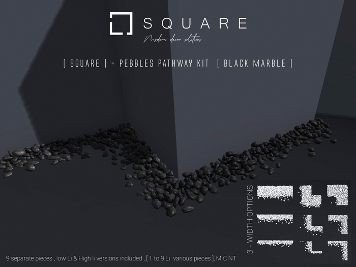 [ SQUARE ] - PEBBLES Pathway Kit - Black 