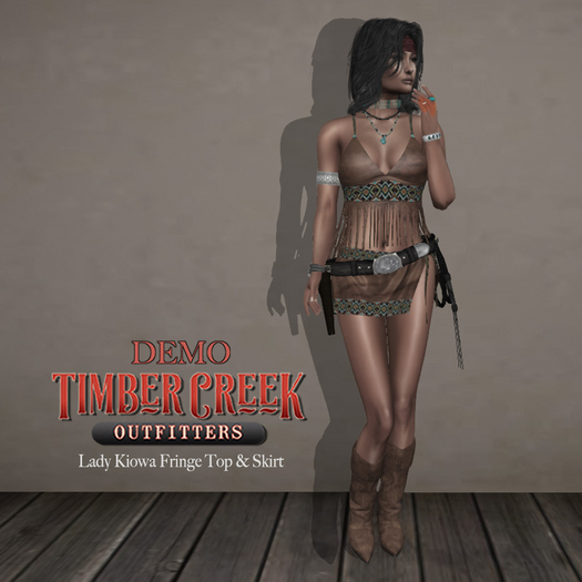 [Timber Creek] Lady Kiowa Fringe Top & Skirt Ensemble-DEMO