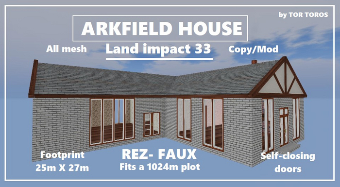 ARKFIELD HOUSE 33Li REZ FAUX (Boxed) LOW PRIM HOUSE