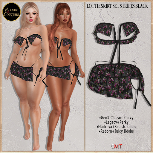 Lottie Skirt Set Stripes Black (Add Me)