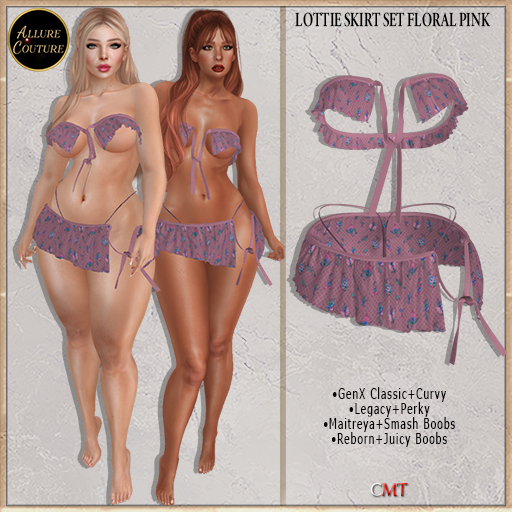 Lottie Skirt Set Floral Pink (Add Me)
