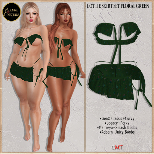 Lottie Skirt Set Floral Green (Add Me)