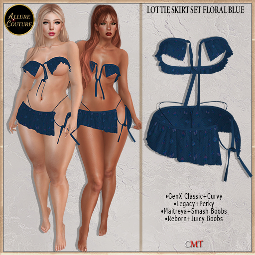 Lottie Skirt Set Floral Blue (Add Me)