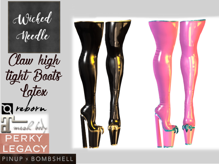 ~W-N~ Claw high tight Boots Latex