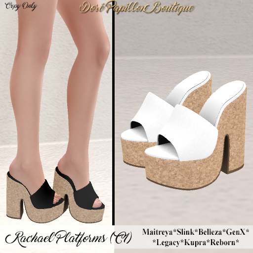 DPB Rachael Platforms - C1 White * Maitreya, Slink, Belleza, GenX, Legacy, Kupra & Reborn*
