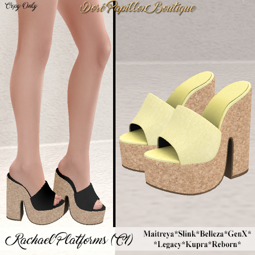 DPB Rachael Platforms - C1 Limon * Maitreya, Slink, Belleza, GenX, Legacy, Kupra & Reborn*