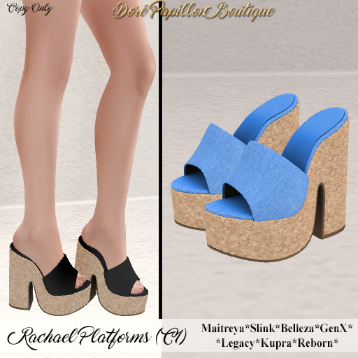 DPB Rachael Platforms - C1 Blue * Maitreya, Slink, Belleza, GenX, Legacy, Kupra & Reborn*